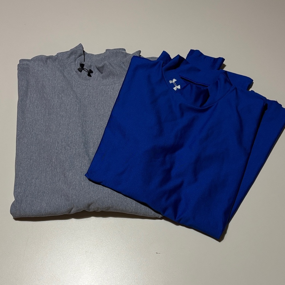 Under Armour Men's Long Sleeve Thermals in Gray (XXL) and Blue (XL)